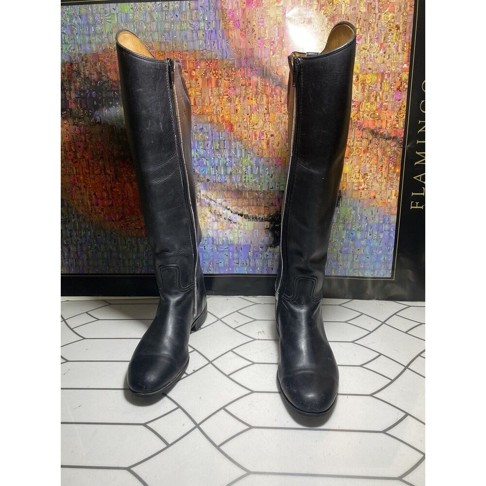 E. VOGEL DRESS RIDING BOOTS 7.5 BLACK LEATHER LINING